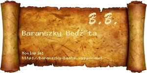 Baranszky Beáta névjegykártya